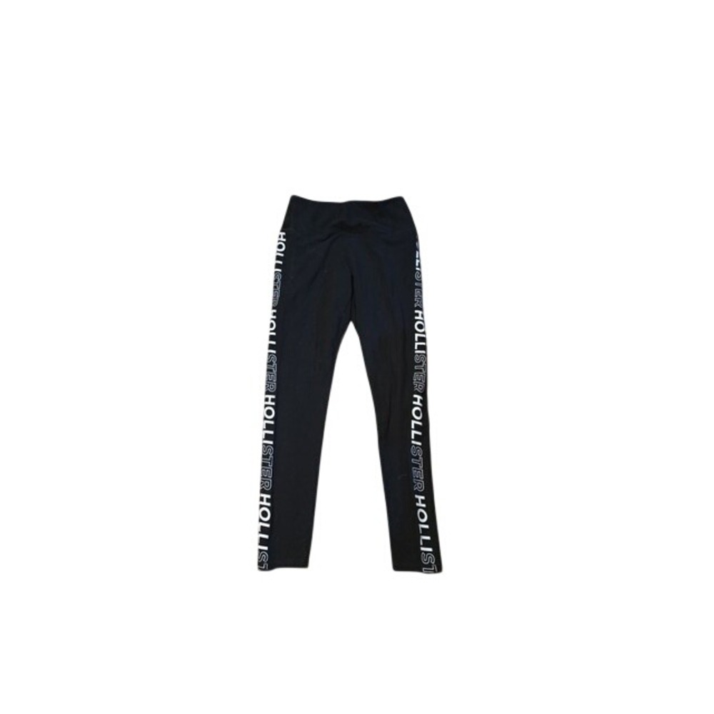 Hollister Vintage Womens Black High Rise Logo Side Tape Leggings Athletic Pants